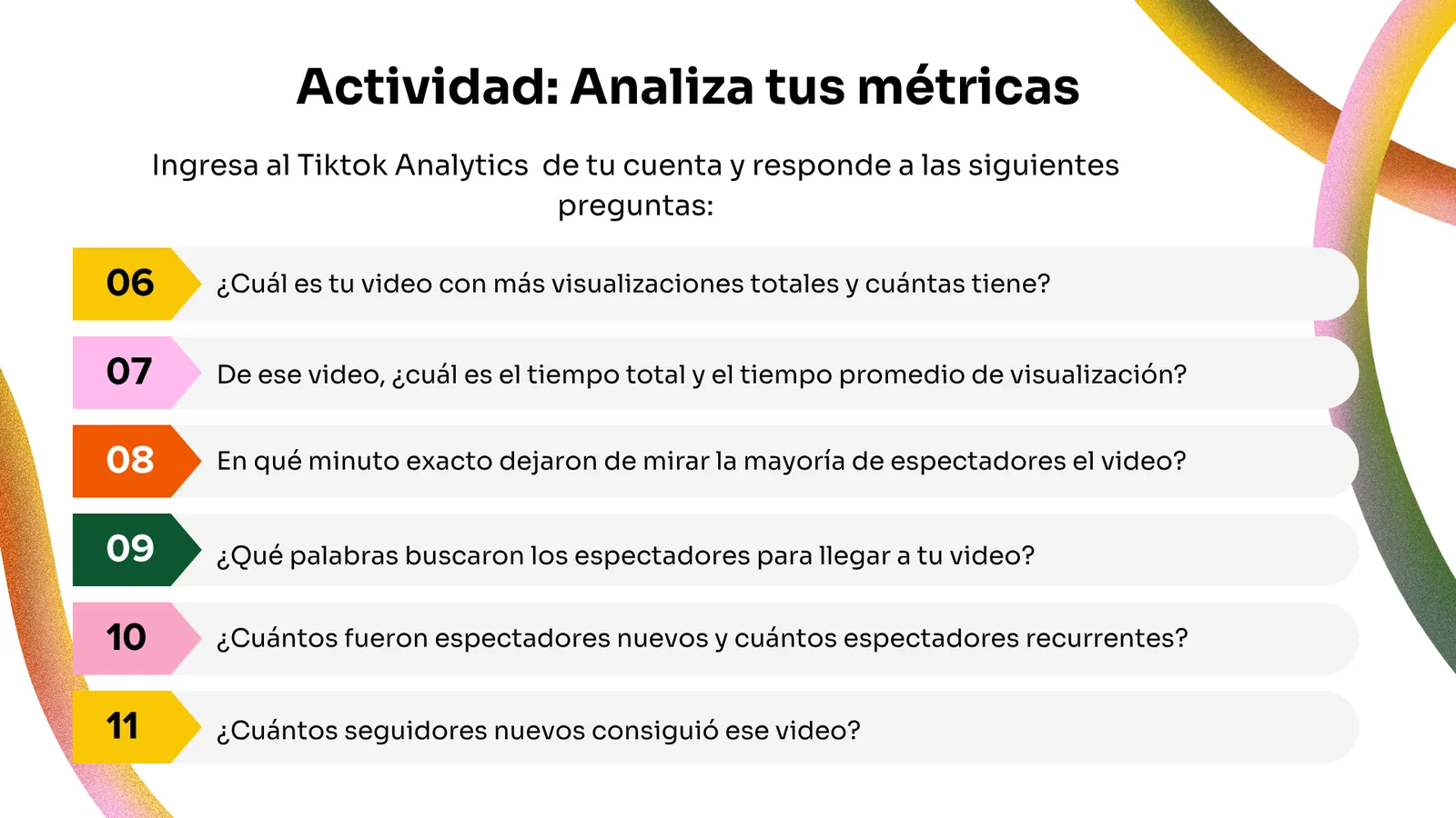 Actividad: Analiza tus métricas (cont.)